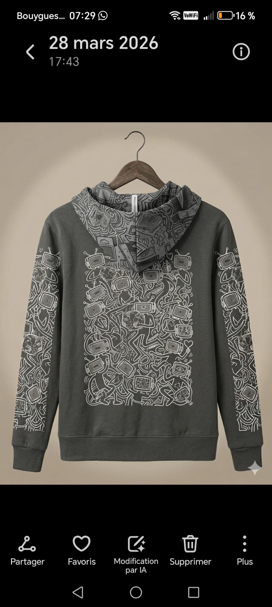 Impression DTF sur sweat blanc